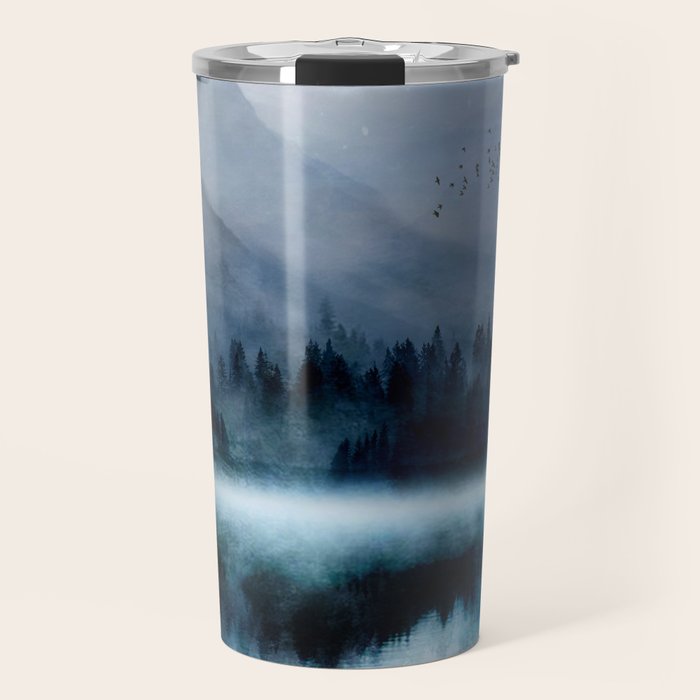 Mountainscape Under The Moonlight Travel Mug Gallery Image 1