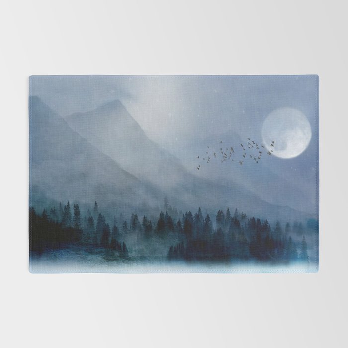 Mountainscape Under The Moonlight Rug Gallery Image 2
