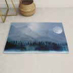 Mountainscape Under The Moonlight Rug Gallery Image 1