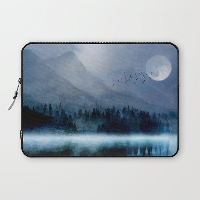Mountainscape Under The Moonlight Laptop Sleeve Gallery Image 1
