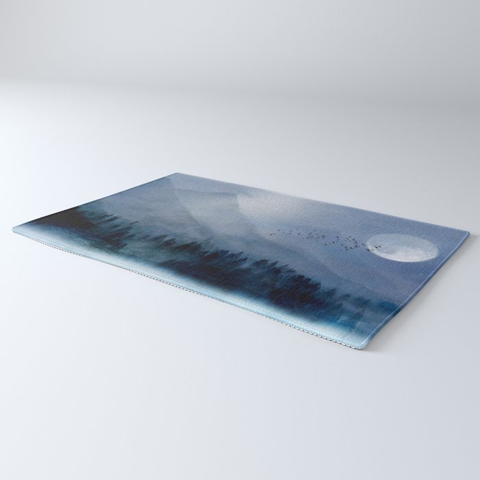 Mountainscape Under The Moonlight Rug Gallery Image 3