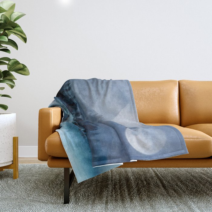 Mountainscape Under The Moonlight Throw Blanket Gallery Image 1