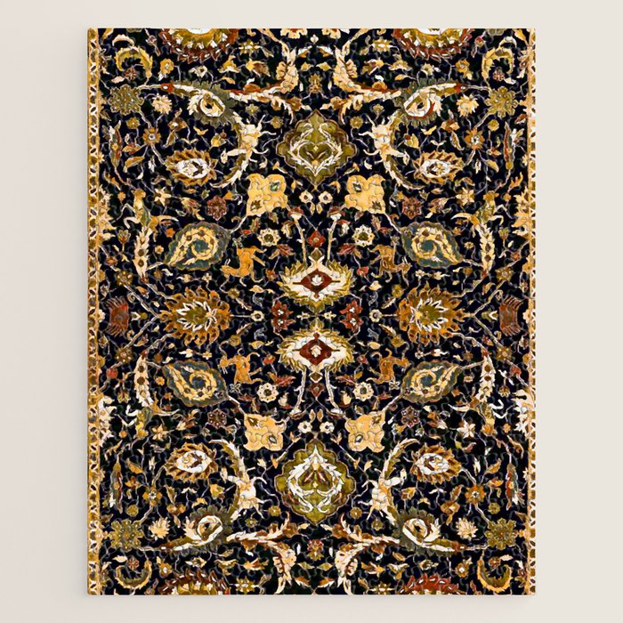 Persian Floral Rug With Animals Jigsaw Puzzle Gallery Image 1