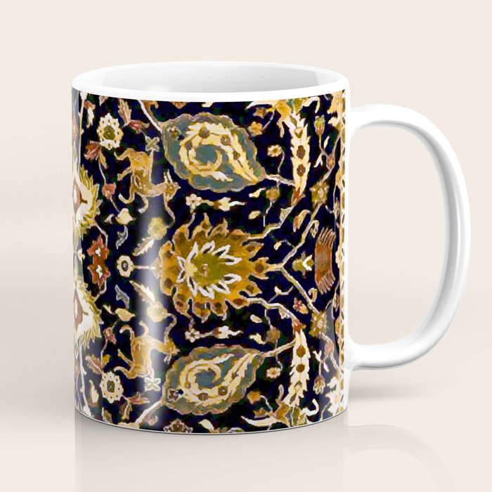 Persian Floral Rug With Animals Coffee Mug Gallery Image 1