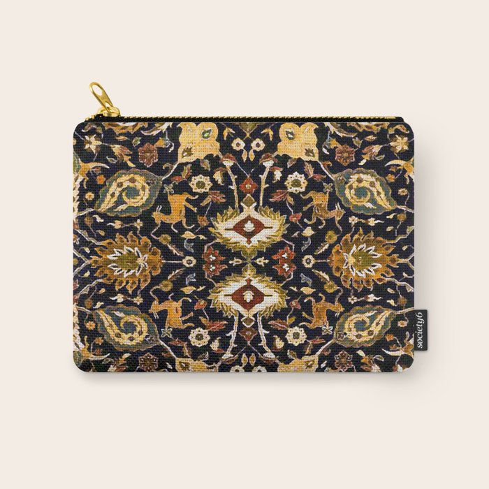 Persian Floral Rug With Animals Carry All Pouch Gallery Image 1