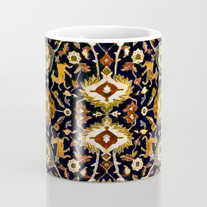 Persian Floral Rug With Animals Coffee Mug Gallery Image 4