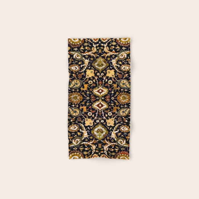 Persian Floral Rug With Animals Bath Towel Gallery Image 1