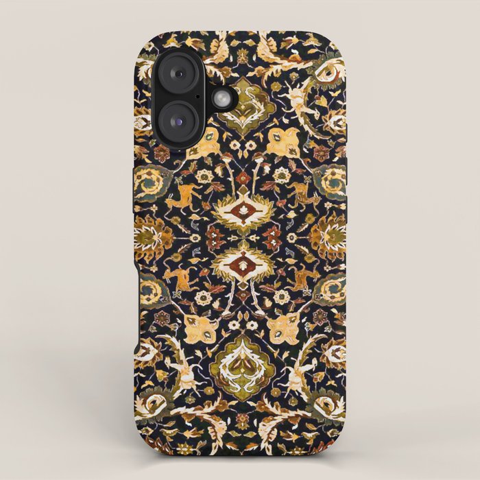 Persian Floral Rug With Animals iPhone Case Gallery Image 1