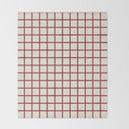 Red On Cream Grid Throw Blanket Gallery Image 2