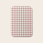 Red On Cream Grid Bath Mat Gallery Image 1