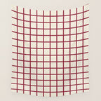 Red On Cream Grid Wall Tapestry Gallery Image 4