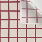 Red On Cream Grid Wall Tapestry Gallery Image 3