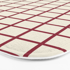 Red On Cream Grid Bath Mat Gallery Image 3