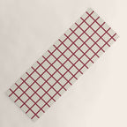Red On Cream Grid Yoga Mat Gallery Image 1