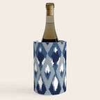 Festive, Boho Art, Geometric, Ikat Pattern, Blue Wine Chiller Gallery Image 3