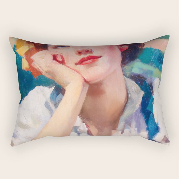 Daydream in Autumn Fields Rectangular Pillow Gallery Image 2
