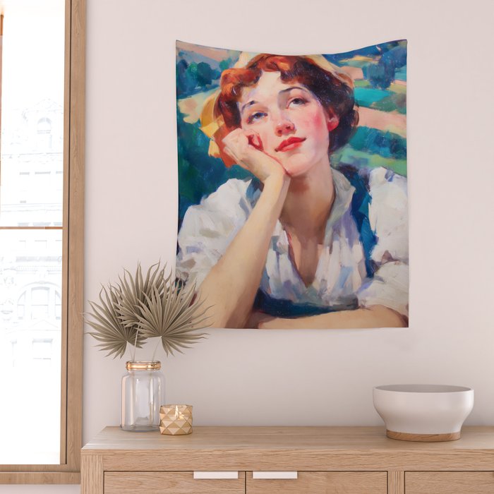 Daydream in Autumn Fields Wall Tapestry Gallery Image 2