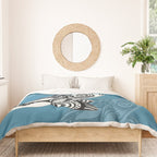 Orca Whale Tribal Ink Blue Black Indigo Art Duvet Cover Gallery Image 3