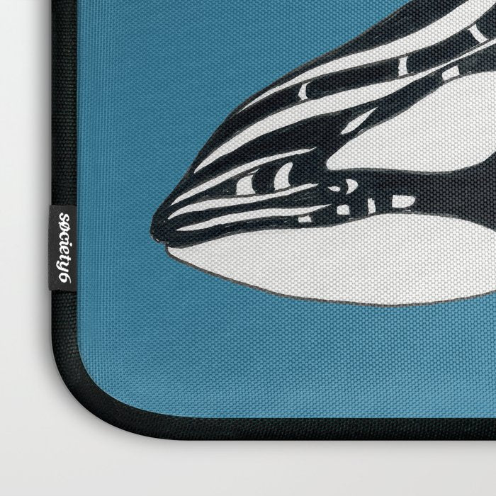 Orca Whale Tribal Ink Blue Black Indigo Art Laptop Sleeve Gallery Image 3