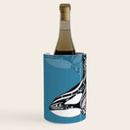 Orca Whale Tribal Ink Blue Black Indigo Art Wine Chiller Gallery Image 2