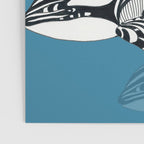 Orca Whale Tribal Ink Blue Black Indigo Art Poster Gallery Image 3