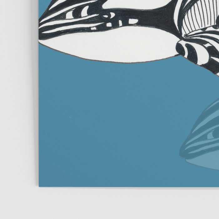 Orca Whale Tribal Ink Blue Black Indigo Art Poster Gallery Image 3