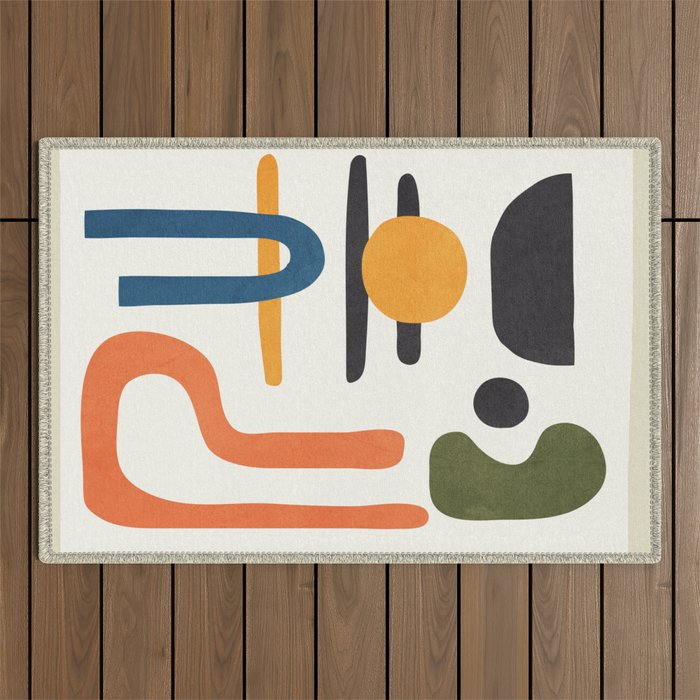 Abstract Colorful Setting 6 Outdoor Rug Gallery Image 1