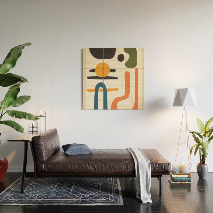 Abstract Colorful Setting 6 Wood Wall Art Gallery Image 2