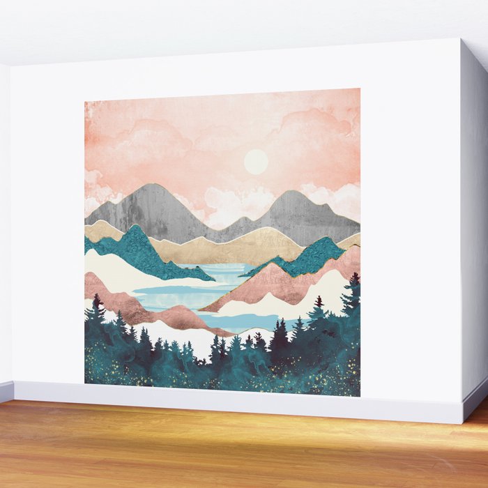Lake Sunrise Wall Mural Gallery Image 2