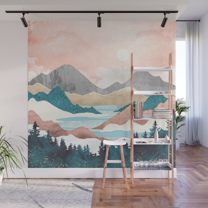 Lake Sunrise Wall Mural Gallery Image 1