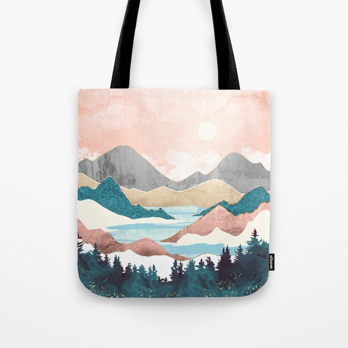 Lake Sunrise Tote Bag Gallery Image 1