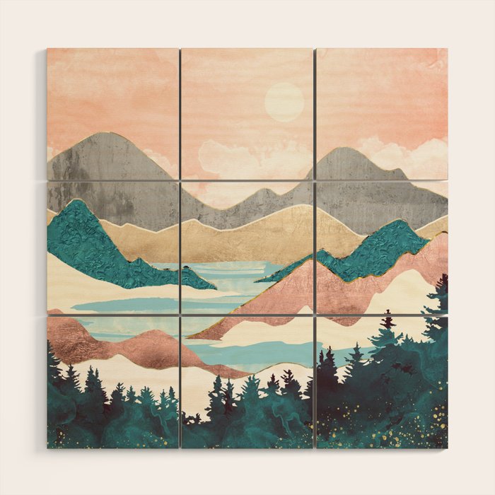 Lake Sunrise Wood Wall Art Gallery Image 1