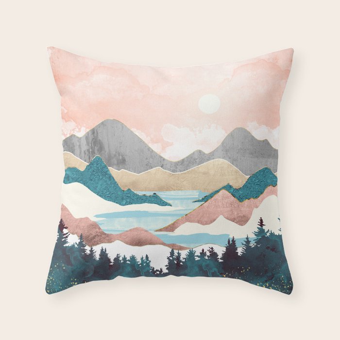 Lake Sunrise Throw Pillow Gallery Image 1