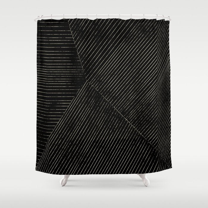 Modern lines- Black Shower Curtain Gallery Image 1