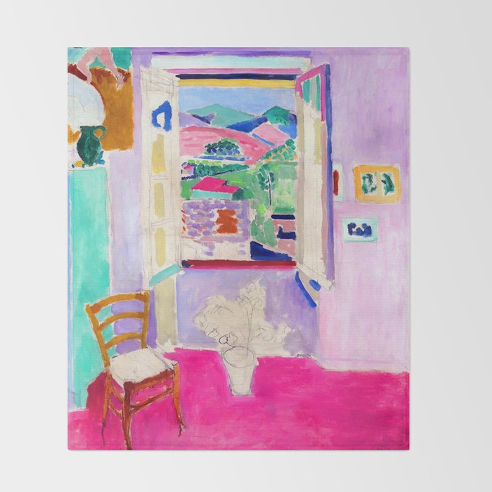 Henri Matisse The Open Window II Throw Blanket Gallery Image 2