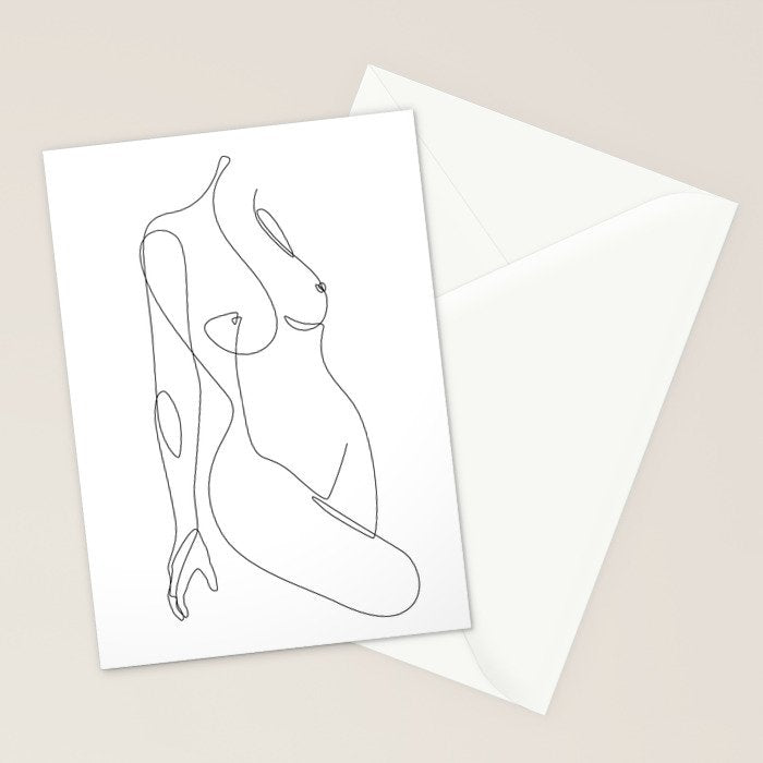 Single Nude Stationery Card Gallery Image 2