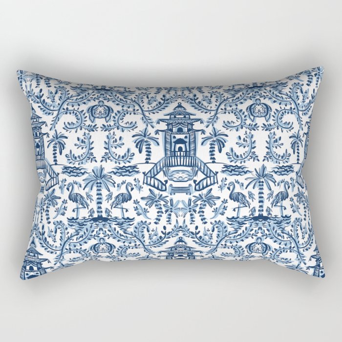 Coastal Chinoiserie II Rectangular Pillow Gallery Image 2