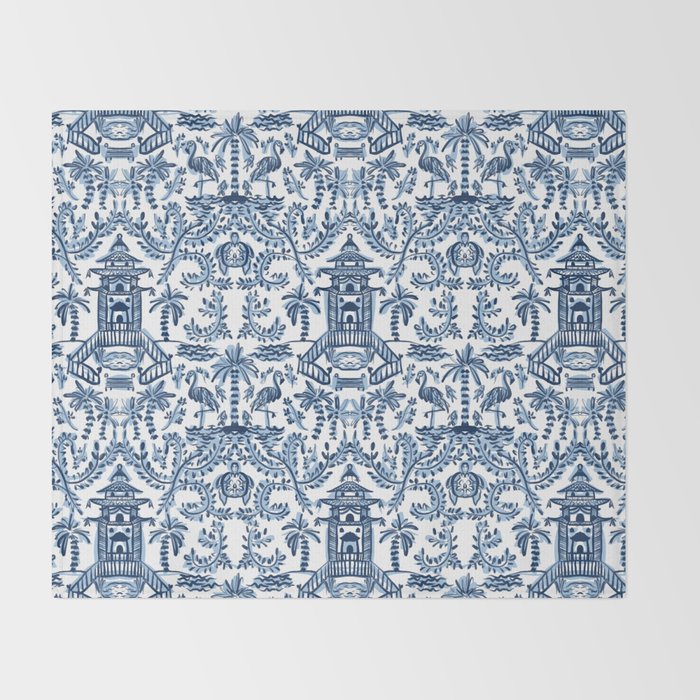 Coastal Chinoiserie II Throw Blanket Gallery Image 2