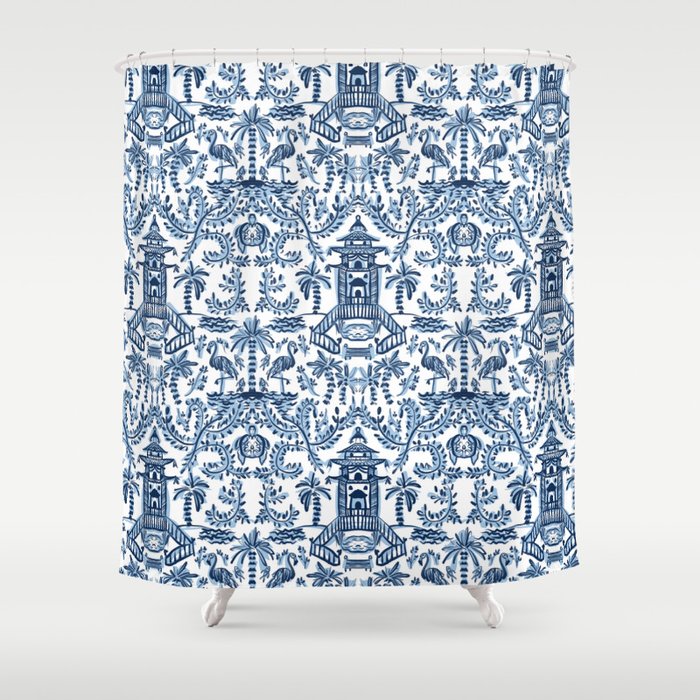 Coastal Chinoiserie II Shower Curtain Gallery Image 1