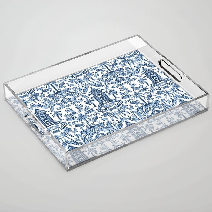 Coastal Chinoiserie II Acrylic Tray Gallery Image 1