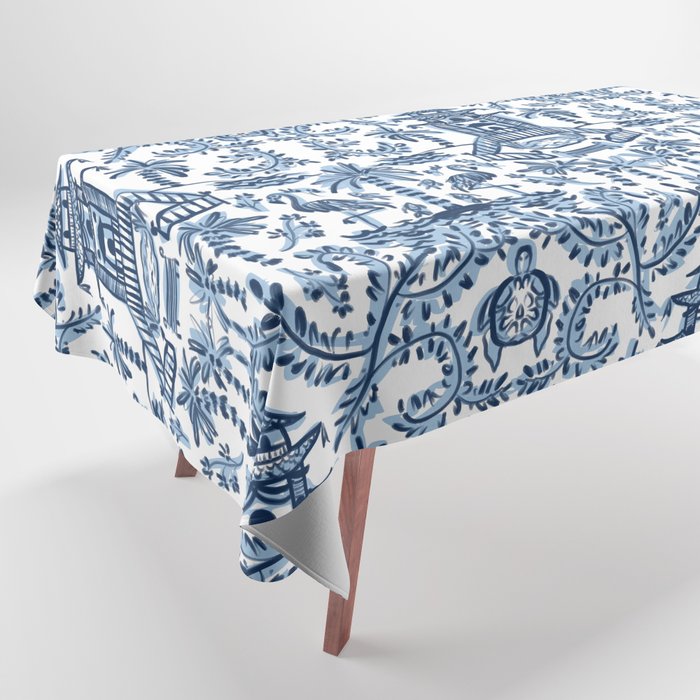 Coastal Chinoiserie II Tablecloth Gallery Image 1