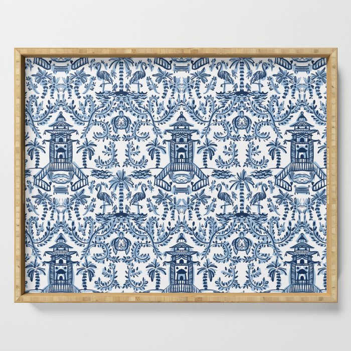 Coastal Chinoiserie II Serving Tray Gallery Image 1