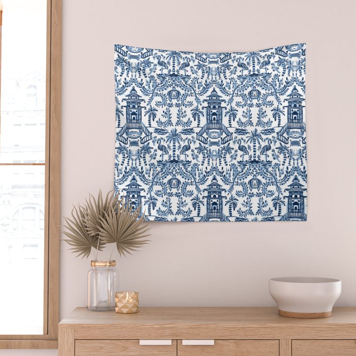 Coastal Chinoiserie II Wall Tapestry Gallery Image 2