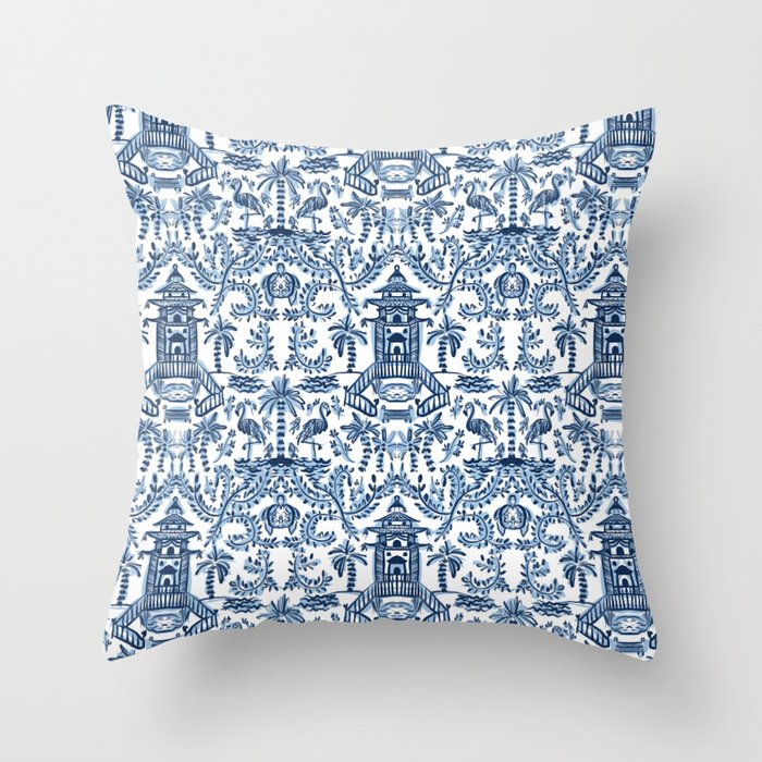 Coastal Chinoiserie II Throw Pillow Gallery Image 1