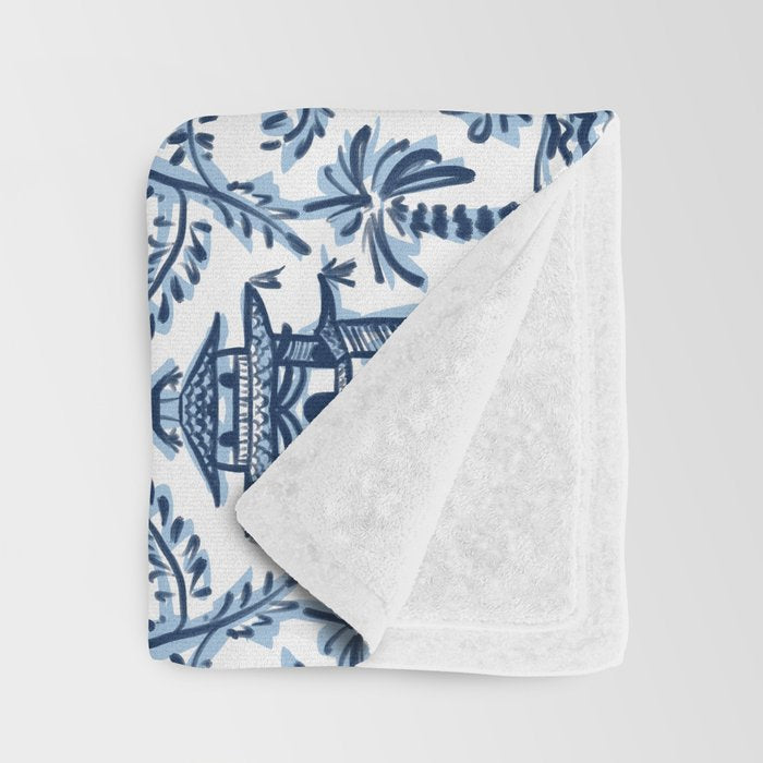Coastal Chinoiserie II Throw Blanket Gallery Image 3