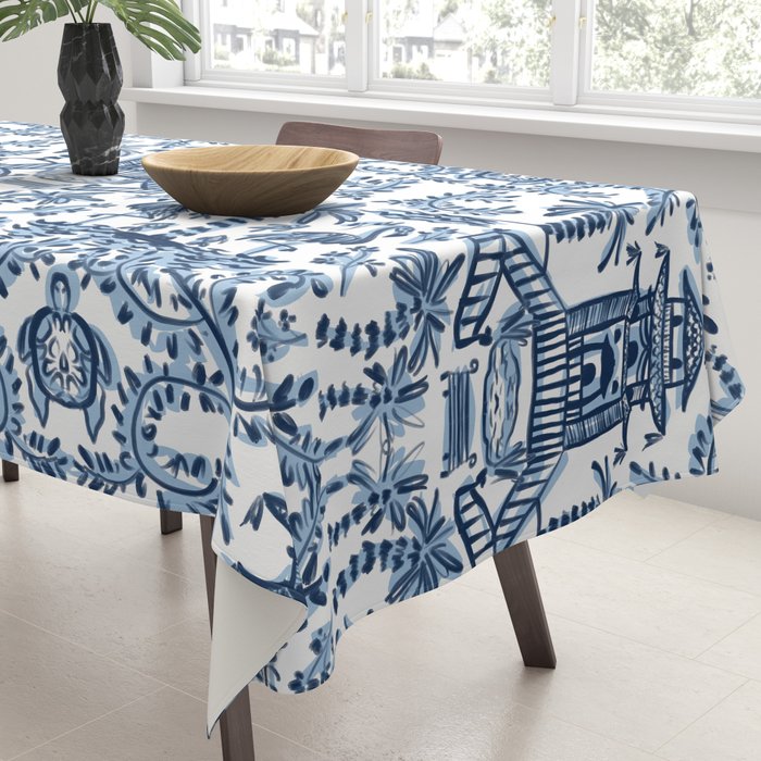 Coastal Chinoiserie II Tablecloth Gallery Image 3