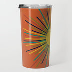 Sun - Mid Century Modern Multicolor Sunburst on Orange Travel Mug Gallery Image 3