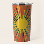 Sun - Mid Century Modern Multicolor Sunburst on Orange Travel Mug Gallery Image 1