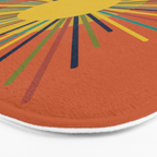 Sun - Mid Century Modern Multicolor Sunburst on Orange Bath Mat Gallery Image 3