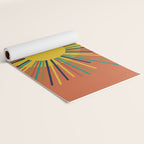 Sun - Mid Century Modern Multicolor Sunburst on Orange Yoga Mat Gallery Image 2